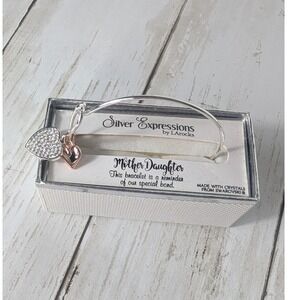 Silver Expressions‎ Mother Daughter Friends Bangle Bracelet Swarovski Crystals